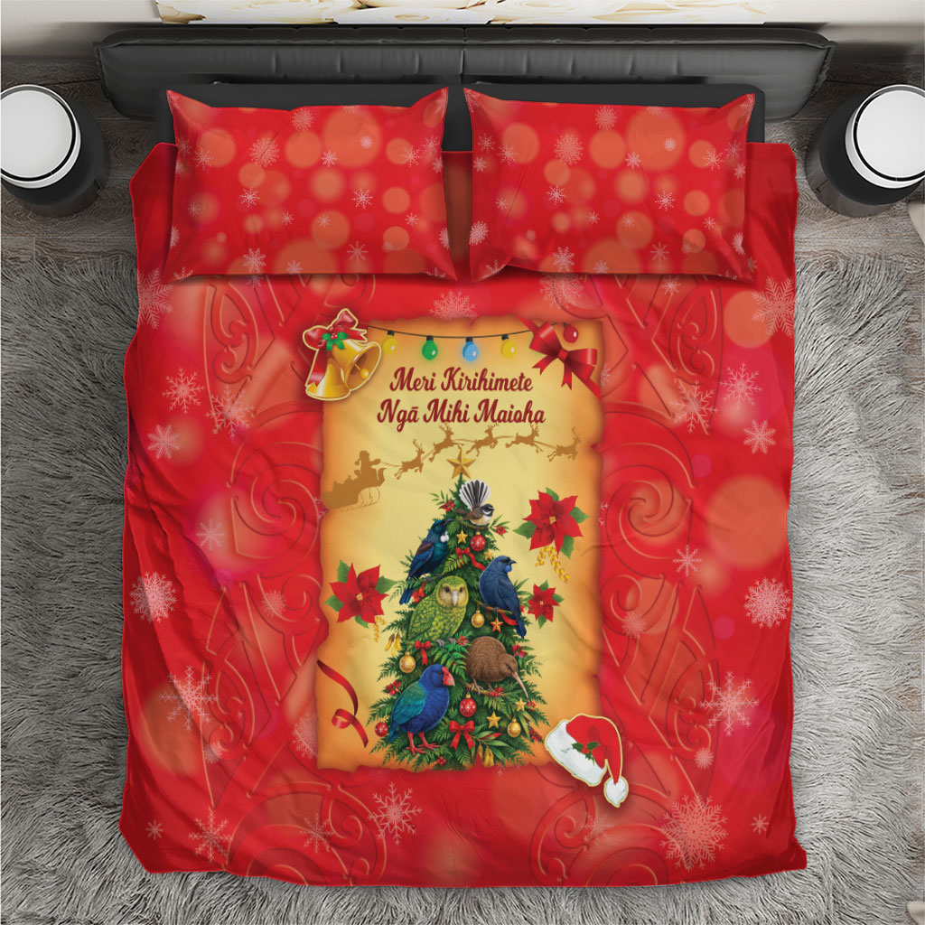 New Zealand Christmas Bedding Set Meri Kirihimete NZ Xmas Tree Animals