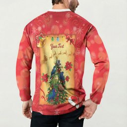 Personalised New Zealand Christmas Button Sweatshirt Meri Kirihimete NZ Xmas Tree Animals