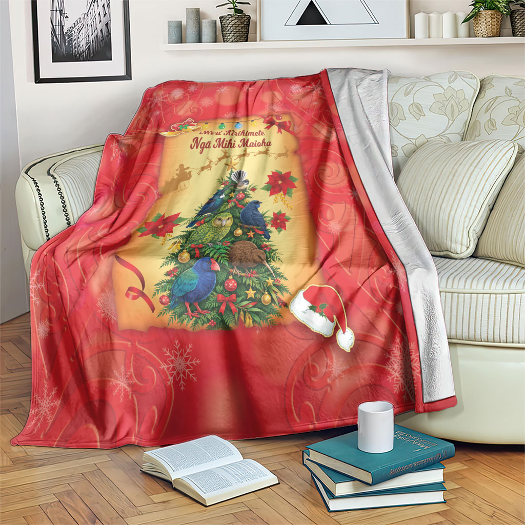 New Zealand Christmas Blanket Meri Kirihimete NZ Xmas Tree Animals