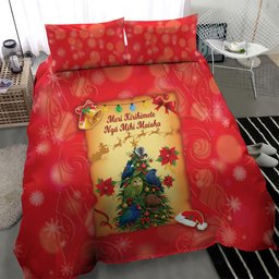 New Zealand Christmas Bedding Set Meri Kirihimete NZ Xmas Tree Animals