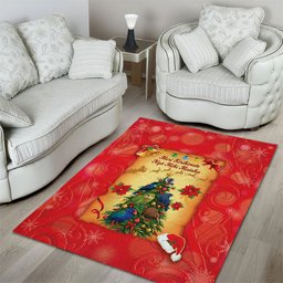 New Zealand Christmas Area Rug Meri Kirihimete NZ Xmas Tree Animals