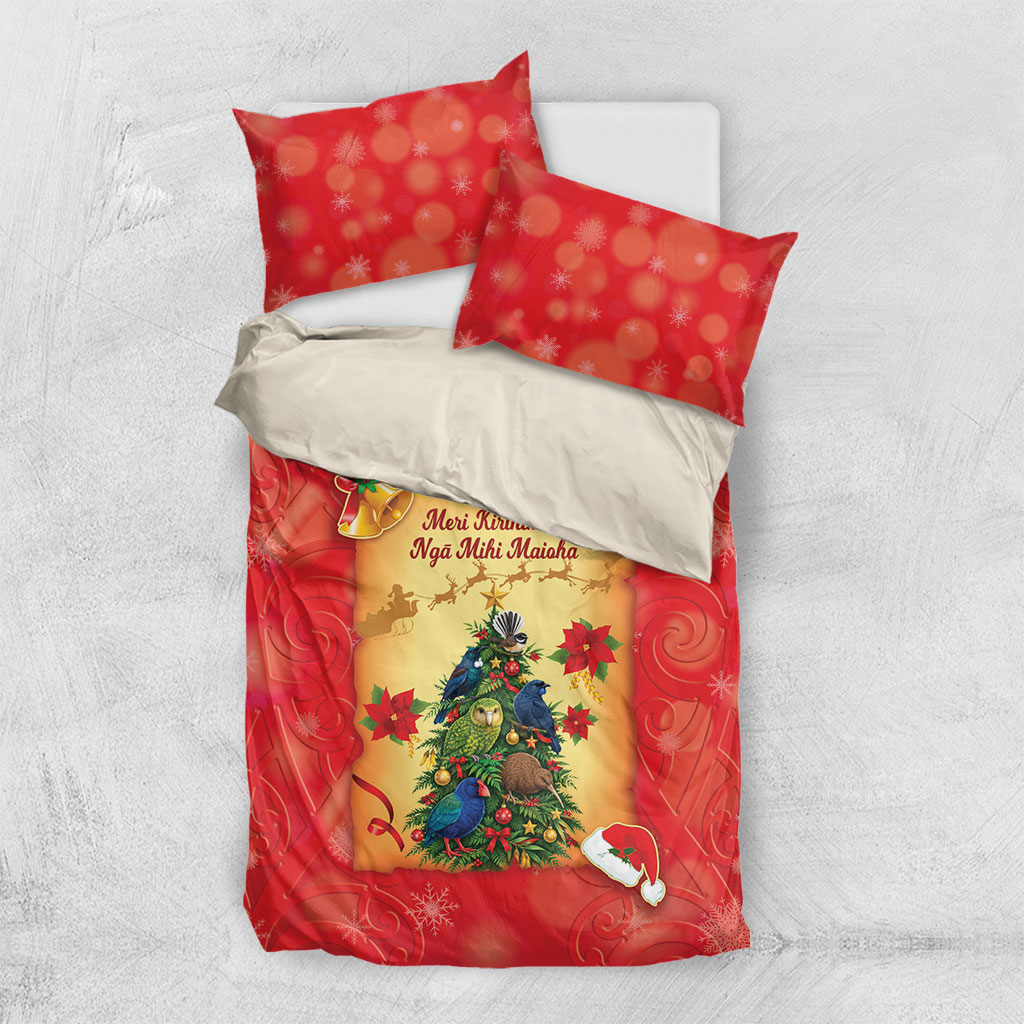 New Zealand Christmas Bedding Set Meri Kirihimete NZ Xmas Tree Animals