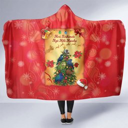 New Zealand Christmas Hooded Blanket Meri Kirihimete NZ Xmas Tree Animals