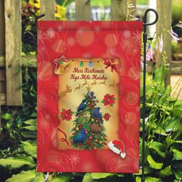 New Zealand Christmas Garden Flag Meri Kirihimete NZ Xmas Tree Animals
