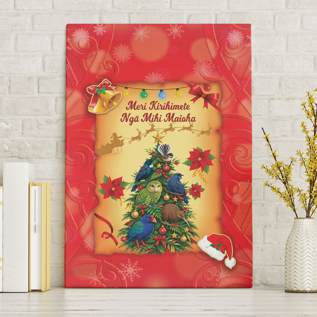 New Zealand Christmas Canvas Wall Art Meri Kirihimete NZ Xmas Tree Animals