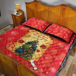 New Zealand Christmas Quilt Bed Set Meri Kirihimete NZ Xmas Tree Animals