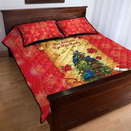 New Zealand Christmas Quilt Bed Set Meri Kirihimete NZ Xmas Tree Animals