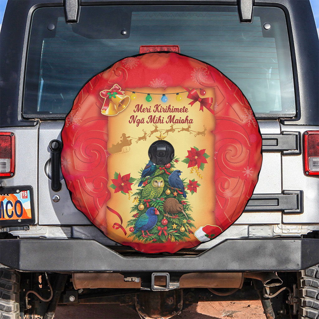 New Zealand Christmas Spare Tire Cover Meri Kirihimete NZ Xmas Tree Animals
