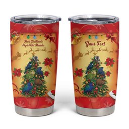 Personalised New Zealand Christmas Tumbler Cup Meri Kirihimete NZ Xmas Tree Animals