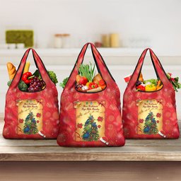 New Zealand Christmas Grocery Bag Meri Kirihimete NZ Xmas Tree Animals