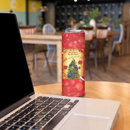 Personalised New Zealand Christmas Skinny Tumbler Meri Kirihimete NZ Xmas Tree Animals