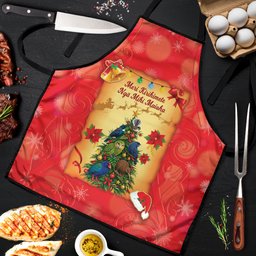 New Zealand Christmas Apron Meri Kirihimete NZ Xmas Tree Animals