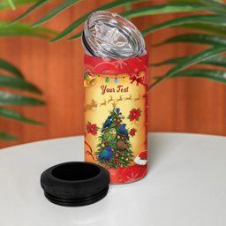 Personalised New Zealand Christmas 4 in 1 Can Cooler Tumbler Meri Kirihimete NZ Xmas Tree Animals