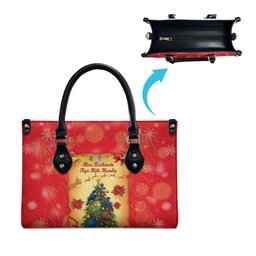 New Zealand Christmas Leather Bag Meri Kirihimete NZ Xmas Tree Animals