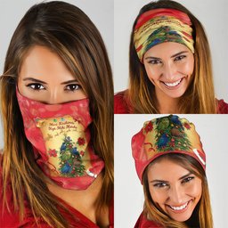 New Zealand Christmas Neck Gaiter Meri Kirihimete NZ Xmas Tree Animals