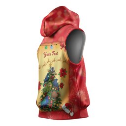 Personalised New Zealand Christmas Sleeveless Hoodie Meri Kirihimete NZ Xmas Tree Animals