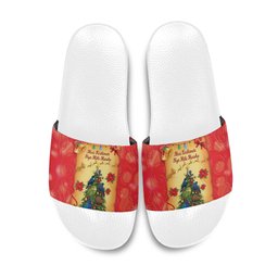 New Zealand Christmas Slide Sandals Meri Kirihimete NZ Xmas Tree Animals
