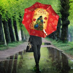New Zealand Christmas Umbrella Meri Kirihimete NZ Xmas Tree Animals