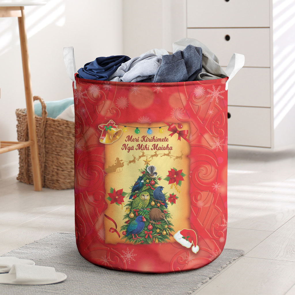New Zealand Christmas Laundry Basket Meri Kirihimete NZ Xmas Tree Animals