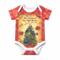 Personalised New Zealand Christmas Baby Onesie Meri Kirihimete NZ Xmas Tree Animals