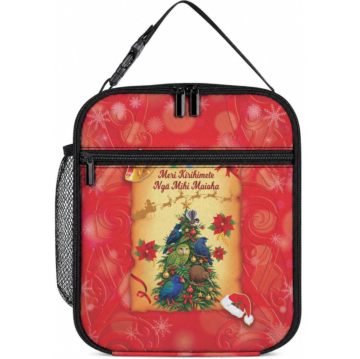 New Zealand Christmas Lunch Bag Meri Kirihimete NZ Xmas Tree Animals