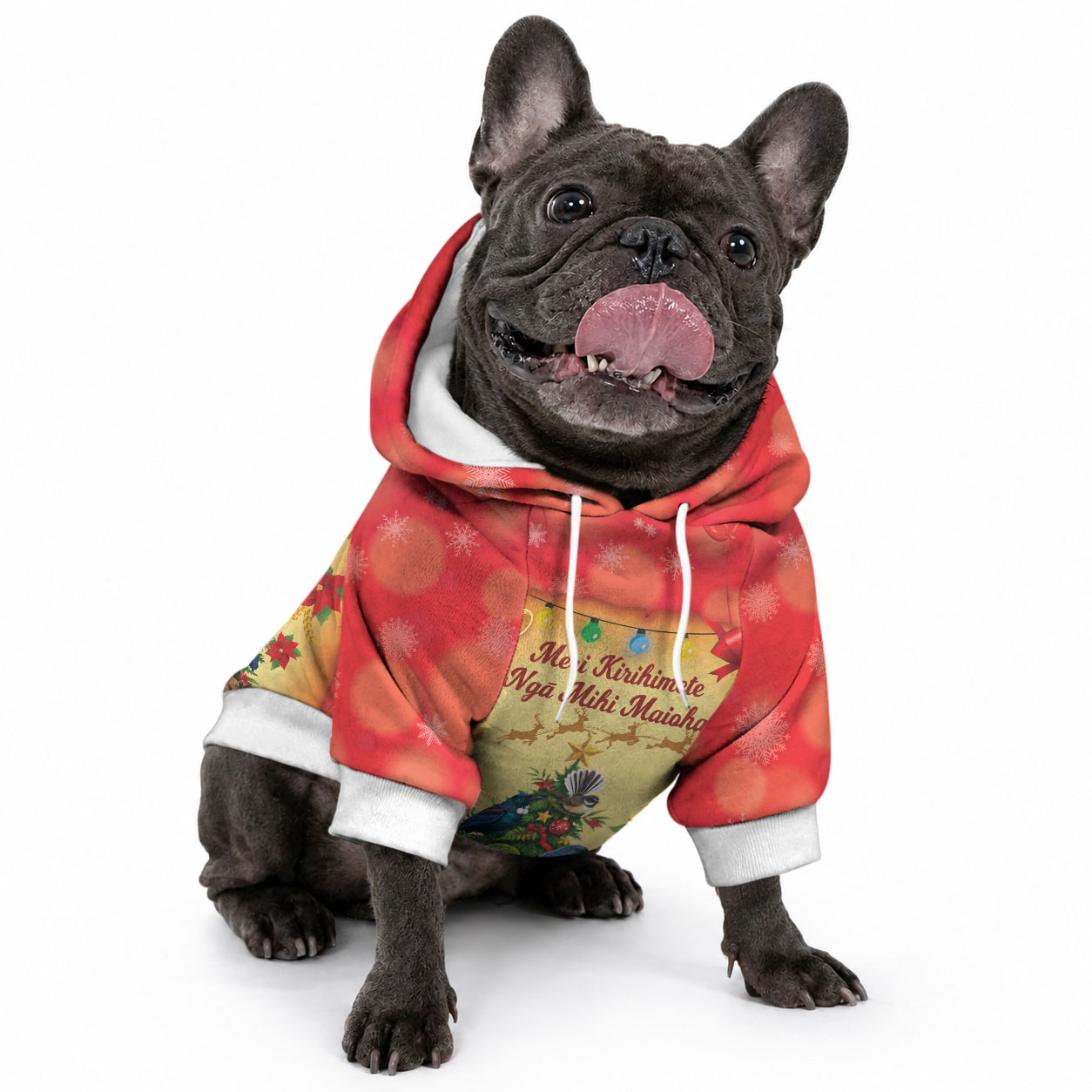 Personalised New Zealand Christmas Pet Hoodie Meri Kirihimete NZ Xmas Tree Animals