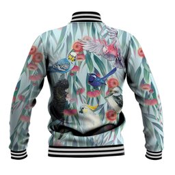 National Bird Week - Aussie Birds on Eucalyptus Baseball Jacket Sky Blue