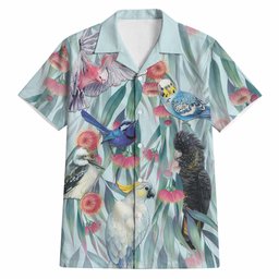 National Bird Week - Aussie Birds on Eucalyptus Hawaiian Shirt Sky Blue
