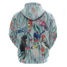 National Bird Week - Aussie Birds on Eucalyptus Hoodie Sky Blue