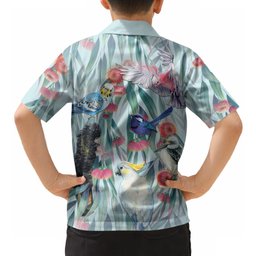 National Bird Week - Aussie Birds on Eucalyptus Hawaiian Shirt Sky Blue