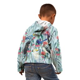 National Bird Week - Aussie Birds on Eucalyptus Kid Hoodie Sky Blue