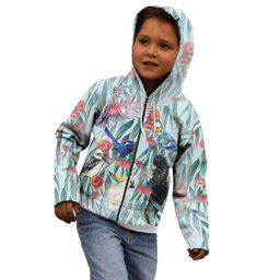 National Bird Week - Aussie Birds on Eucalyptus Kid Hoodie Sky Blue