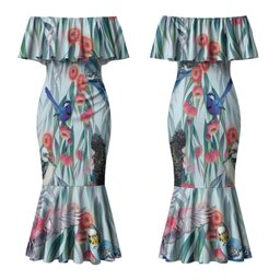 National Bird Week - Aussie Birds on Eucalyptus Family Matching Mermaid Dress and Hawaiian Shirt Sky Blue