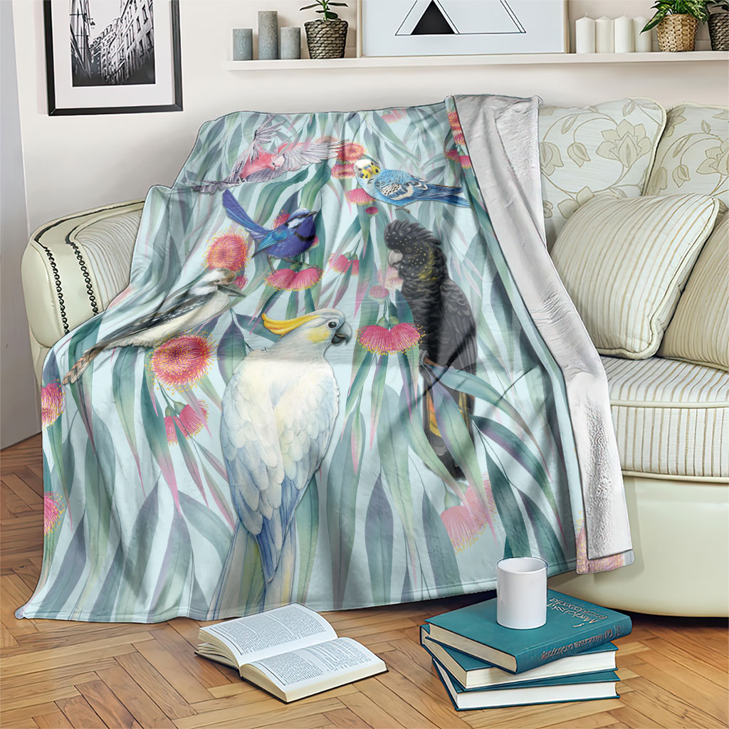 National Bird Week - Aussie Birds on Eucalyptus Blanket Sky Blue