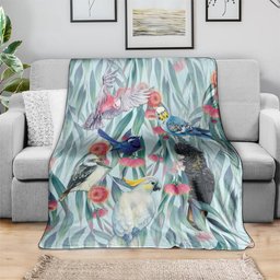 National Bird Week - Aussie Birds on Eucalyptus Blanket Sky Blue