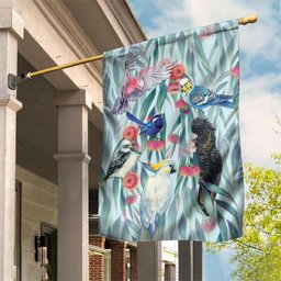 National Bird Week - Aussie Birds on Eucalyptus Garden Flag Sky Blue