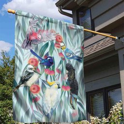National Bird Week - Aussie Birds on Eucalyptus Garden Flag Sky Blue