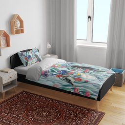 National Bird Week - Aussie Birds on Eucalyptus Bedding Set Sky Blue