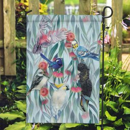 National Bird Week - Aussie Birds on Eucalyptus Garden Flag Sky Blue