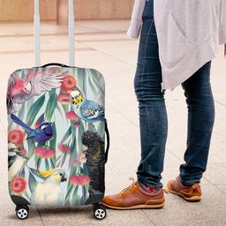National Bird Week - Aussie Birds on Eucalyptus Luggage Cover Sky Blue