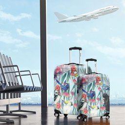 National Bird Week - Aussie Birds on Eucalyptus Luggage Cover Sky Blue