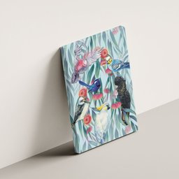 National Bird Week - Aussie Birds on Eucalyptus Canvas Wall Art Sky Blue