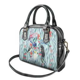 National Bird Week - Aussie Birds on Eucalyptus Shoulder Handbag Sky Blue