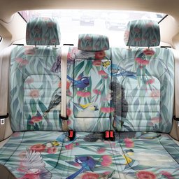 National Bird Week - Aussie Birds on Eucalyptus Back Car Seat Cover Sky Blue