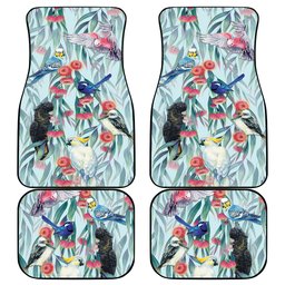 National Bird Week - Aussie Birds on Eucalyptus Car Mats Sky Blue