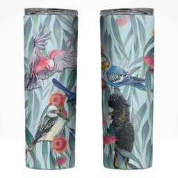 National Bird Week - Aussie Birds on Eucalyptus Skinny Tumbler Sky Blue