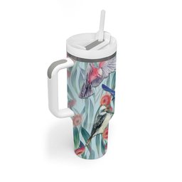 National Bird Week - Aussie Birds on Eucalyptus Tumbler With Handle Sky Blue