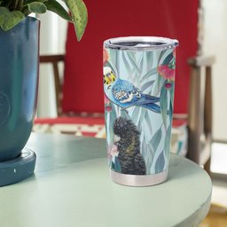 National Bird Week - Aussie Birds on Eucalyptus Tumbler Cup Sky Blue