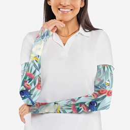 National Bird Week - Aussie Birds on Eucalyptus Arm Sleeves Sky Blue