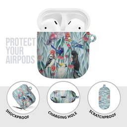 National Bird Week - Aussie Birds on Eucalyptus AirPods Case Sky Blue